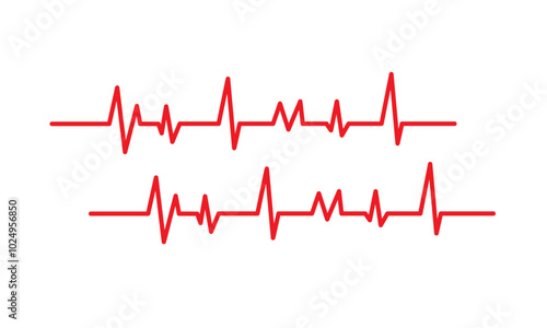 Heartbeat icon on white background. Pulse line icon.