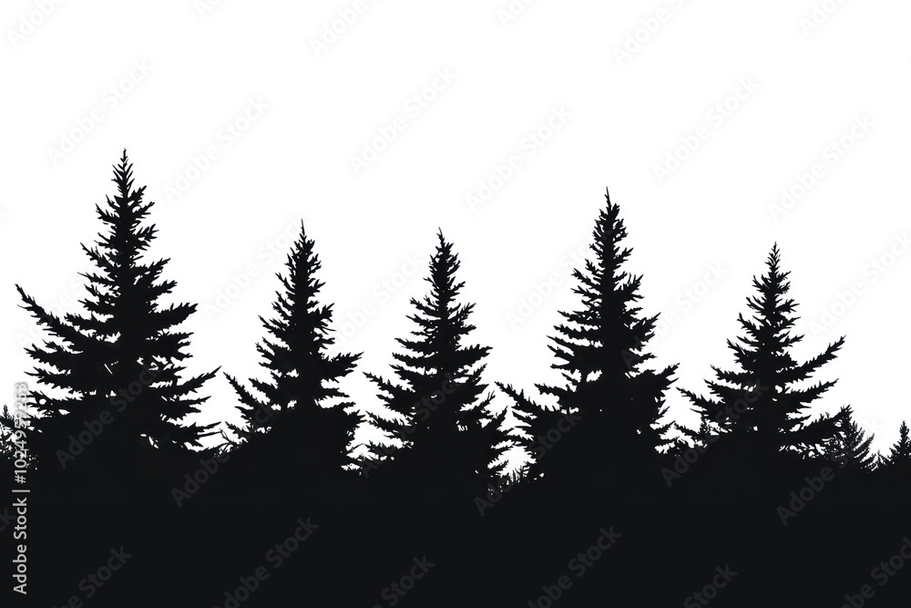 PNG Pine tree border trees silhouette black. PNG Pine tree border trees silhouette black.