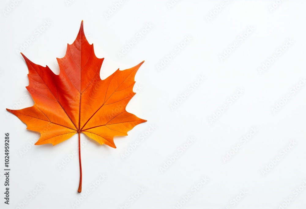Autumn maple leaf, white background, fall backdrop, flat lay, copyspace, space for text, thanksgiving Autumn maple leaf, white background, fall backdrop, flat lay, copyspace, space for text, thanksgiving