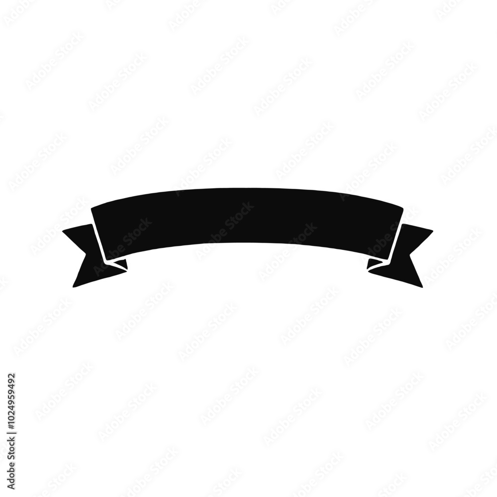 A silhouette of black ribbon banner A silhouette of black ribbon banner