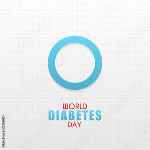 Blue ring on a white background, World Diabetes Day poster concept