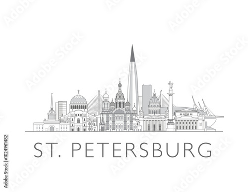 St. Petersburg skyline cityscape vector illustration