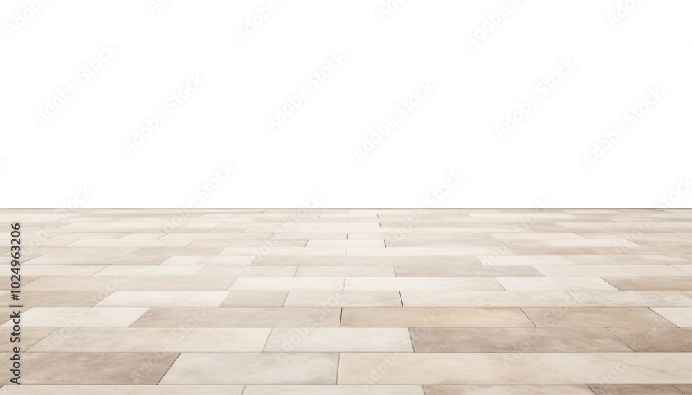 Fototapeta premium empty room with stone floor isolated on transparent background cutout