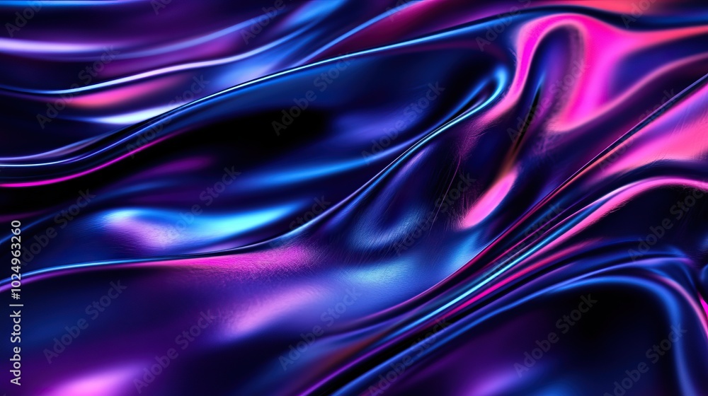 Fototapeta premium Neon Waves: Vibrant Abstract Fluid Art