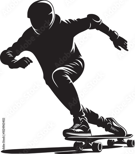 Skateboarding Silhouette illustration isolated on a white background