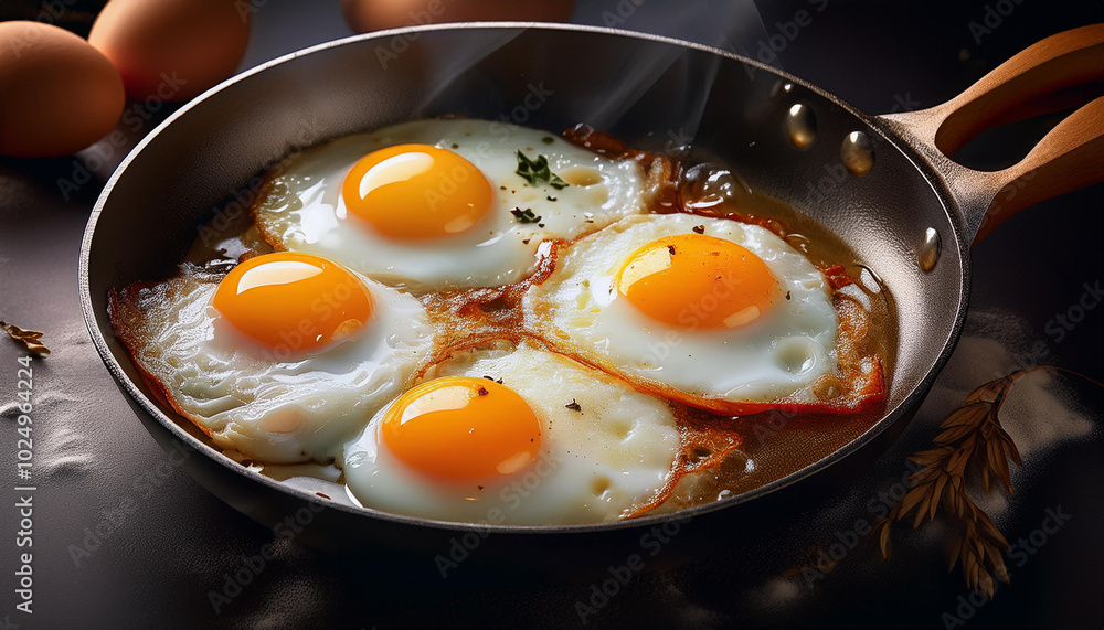 fried egg in a frying pan fried egg in a frying pan