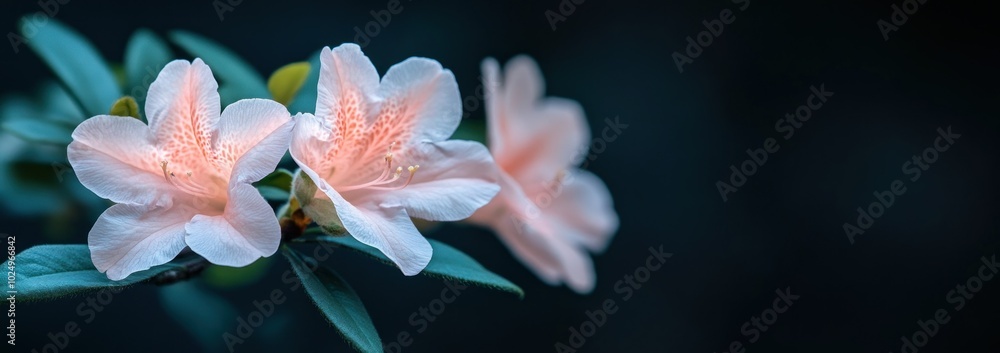 Fototapeta premium A close-up of delicate pink flowers against a dark background.