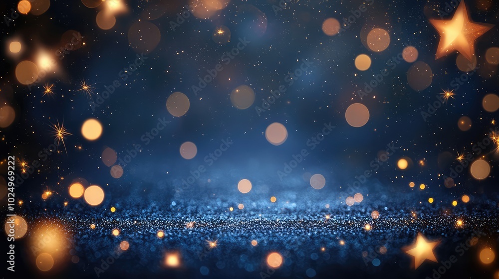 Magical Night Frame with Glittering Bokeh. AI generated illustration. Magical Night Frame with Glittering Bokeh. AI generated illustration.