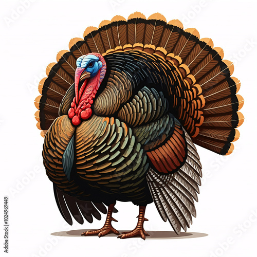 colorful thanksgiving turkey illustration for holiday designs