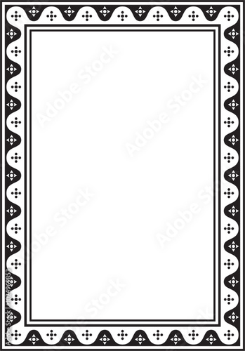Vector black monochrome square gothic ornament. Medieval European silhouette, rectangle, border. Classic pattern of the Germans, Angles, Saxons, Franks