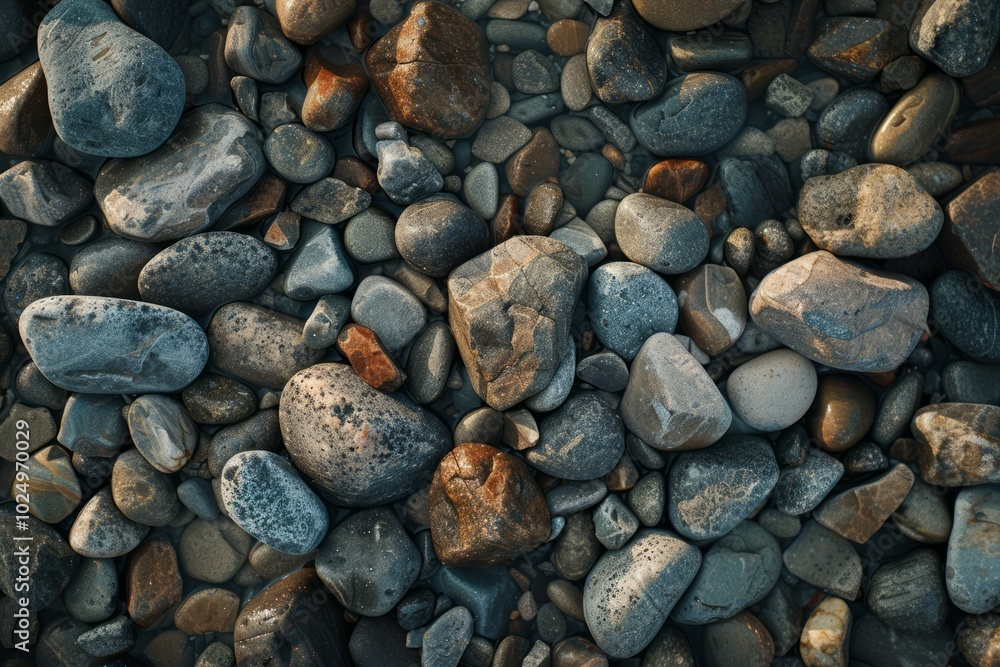 Photo of Pile of grey pebble stones. Background texture for backdrops or mapping Photo of Pile of grey pebble stones. Background texture for backdrops or mapping