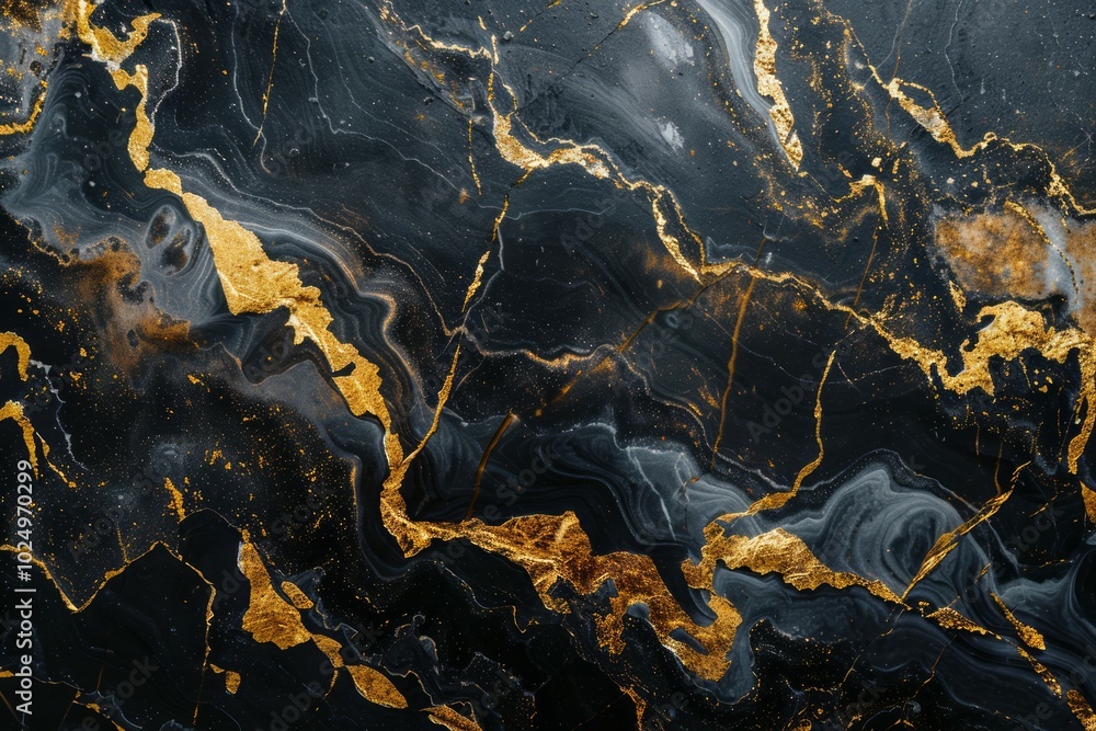 Photo of Deep black marble pattern with golden veins. Background texture for backdrops or mapping Photo of Deep black marble pattern with golden veins. Background texture for backdrops or mapping