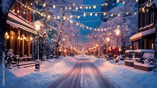 christmas lights in the city