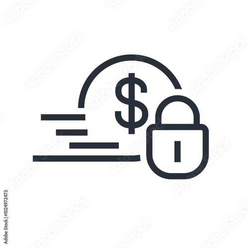 Fixed cost . Operating expenses. Vector linear icon isolated on white background.