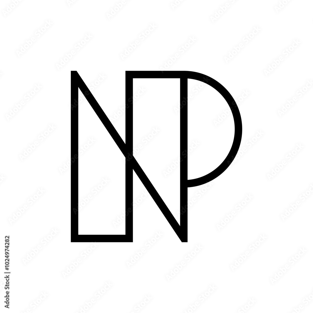 Letter NP minimal simple monogram logo Letter NP minimal simple monogram logo