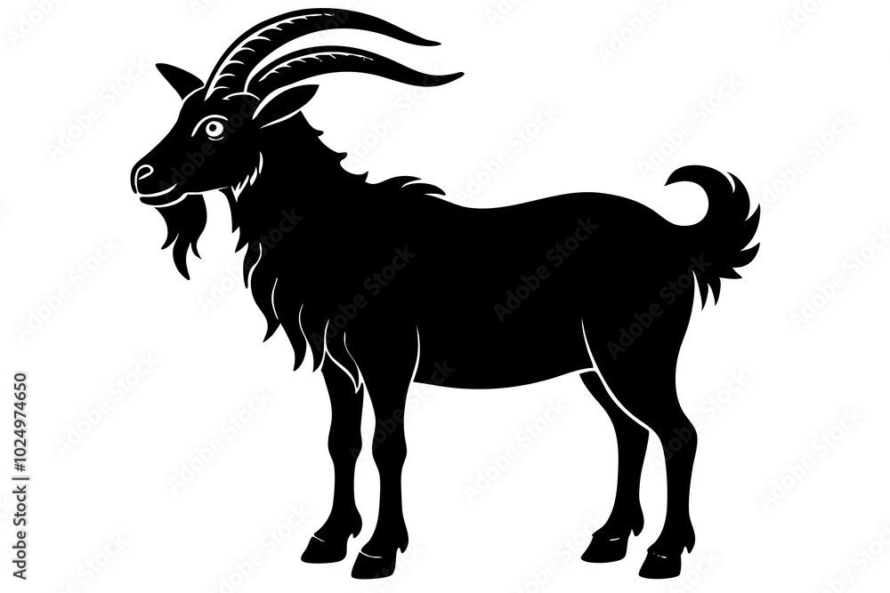 Goat silhouette vector illustration Goat silhouette vector illustration
