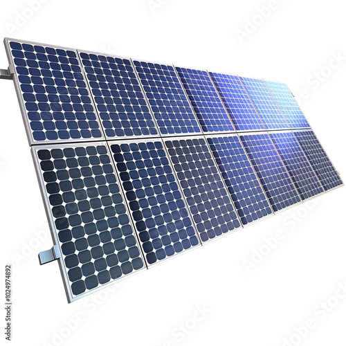 solar panels on white background photo