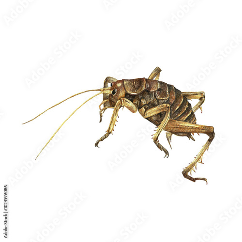 Giant Weta colored pencil on white isolated background photo