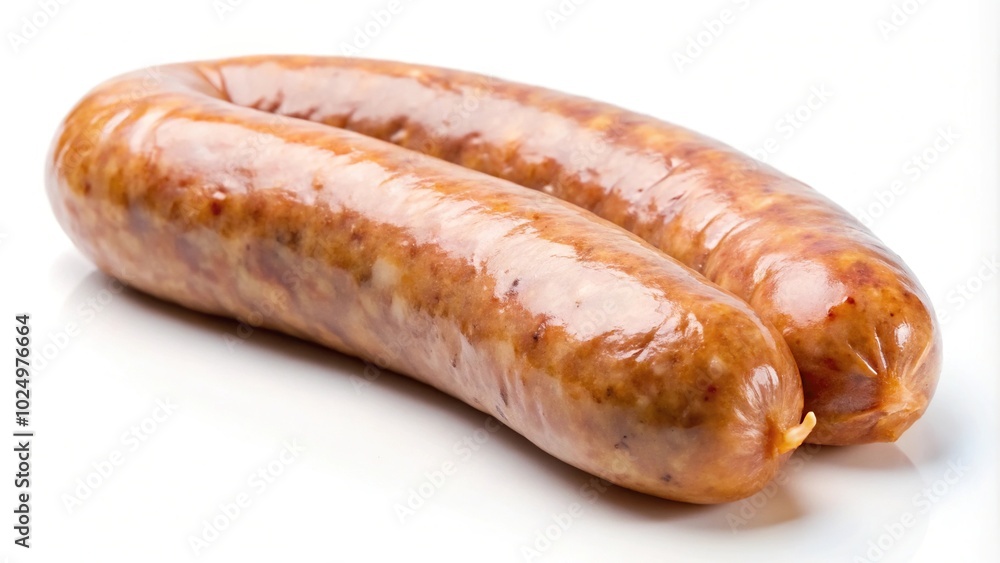 Boiled pork sausage isolated on white background silhouette Boiled pork sausage isolated on white background silhouette