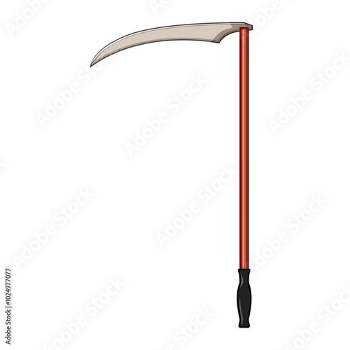 grass scythe cartoon. mowing agriculture, swing sharpen, cut hay grass scythe sign. isolated symbol vector illustration