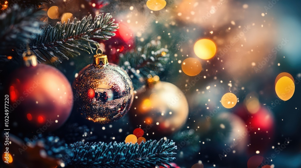 Beautiful Christmas decorations under the tree. AI generated illustration. Beautiful Christmas decorations under the tree. AI generated illustration.