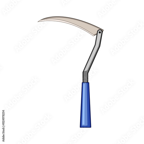 agriculture scythe cartoon. swing sharpen, cut hay, wheat field agriculture scythe sign. isolated symbol vector illustration