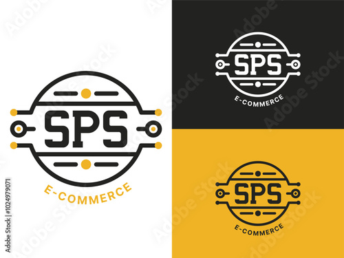 SPS E-Commerce Logo, Professional E-Commerce Logo for Digital Businesses, Modern Tech-Inspired E-Commerce Logo Design, Logo 
