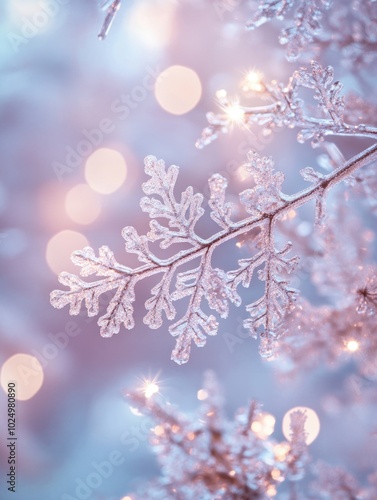 Pristine Snowflakes on a Christmas Tree