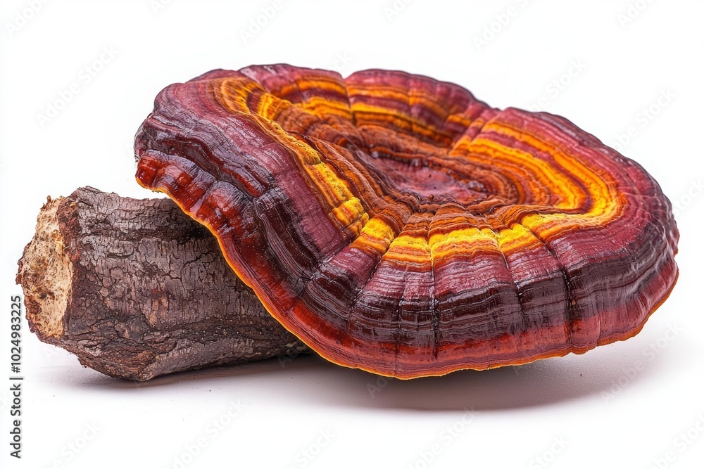Ganoderma Lucidum isolated on white background , isolated on white background, , copy space for text, Ganoderma Lucidum isolated on white background , isolated on white background, , copy space for text,