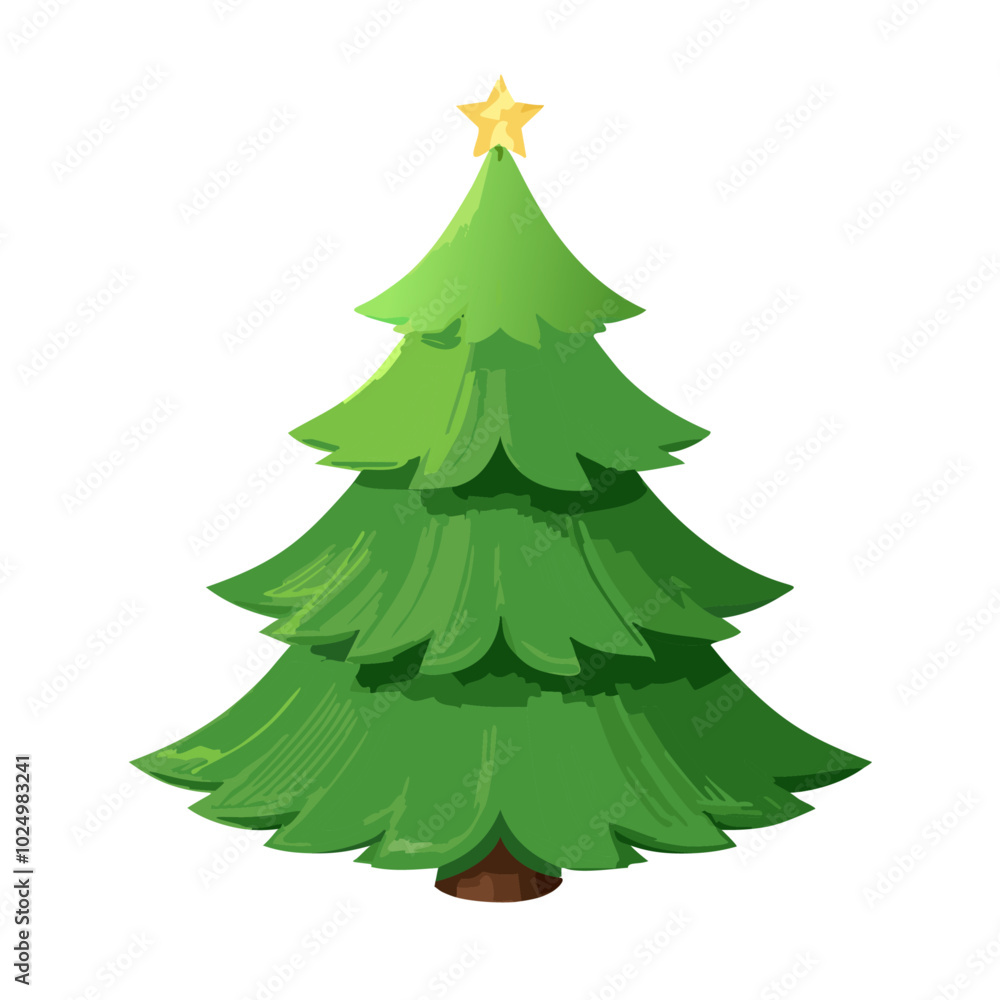 Christmas tree with a star on top vector illustration. Christmas tree with a star on top vector illustration.