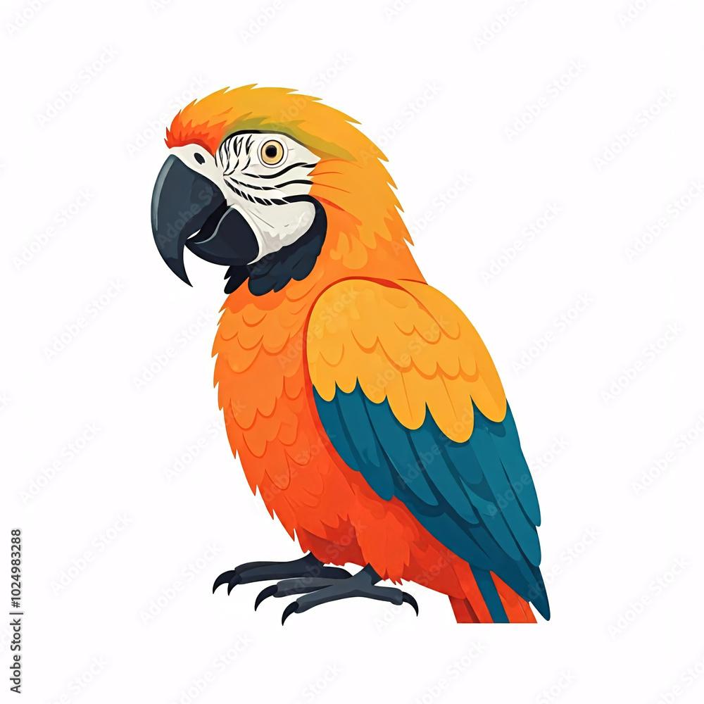 Obraz premium colorful tropical parrot illustration