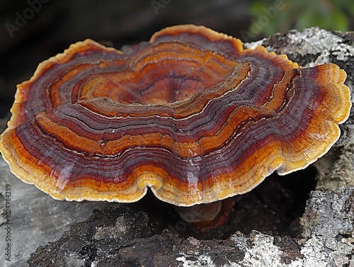 Lackporling, Reishi, Heilpilz, Ganoderma lucidum , isolated on white background,  , copy space for text, photo