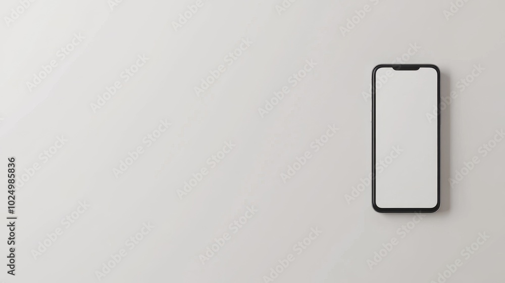 Minimalist Smartphone Display on Neutral Background Minimalist Smartphone Display on Neutral Background