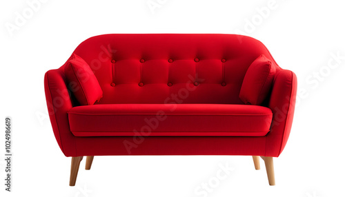 PNG Furniture armchair red white background.