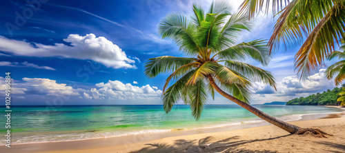 Summer Sea Beach and coconut tree