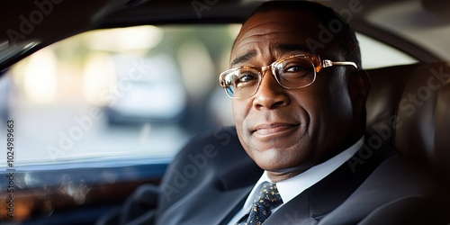  african american billionaire in limousine photo