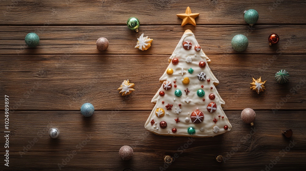 Christmas Tree Cake. AI generated illustration. Christmas Tree Cake. AI generated illustration.