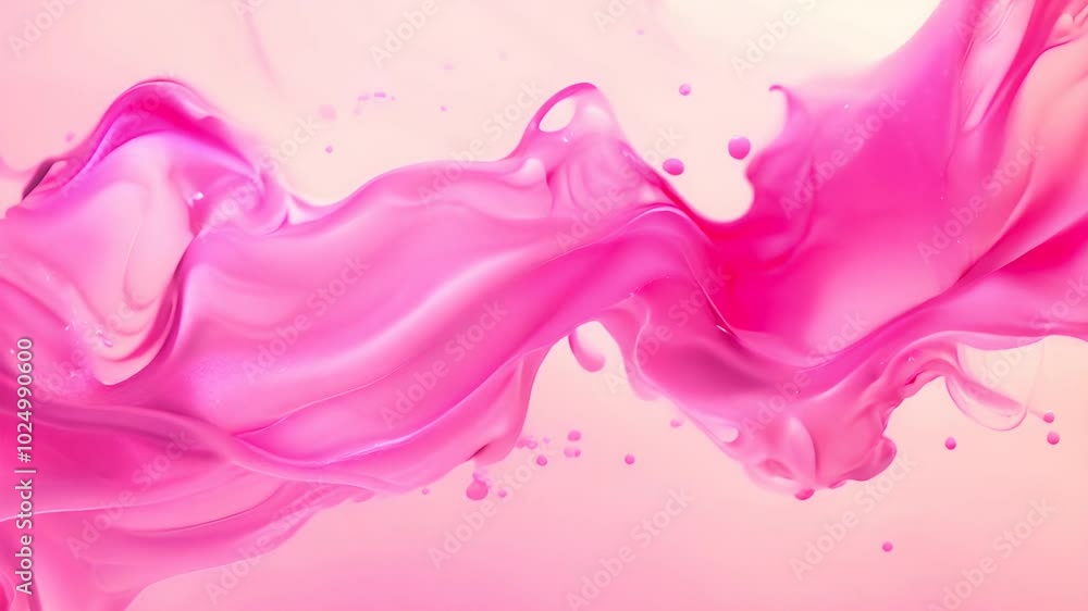 Abstract Pink Liquid Swirling and Splashing Against a Light Background Abstract Pink Liquid Swirling and Splashing Against a Light Background