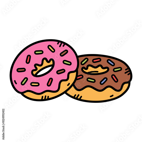 Donuts Doodle Illustration Vector