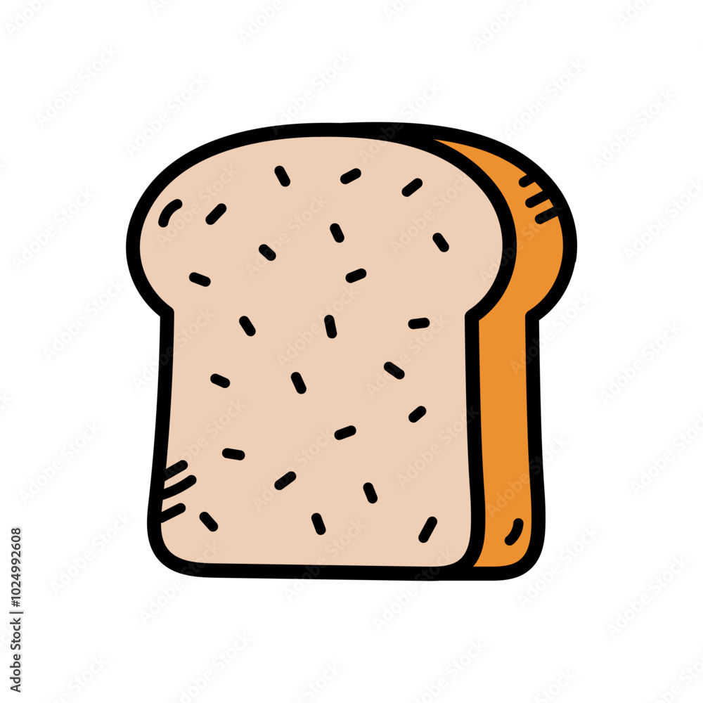 Slice Of Bread Doodle Illustration Vector Slice Of Bread Doodle Illustration Vector
