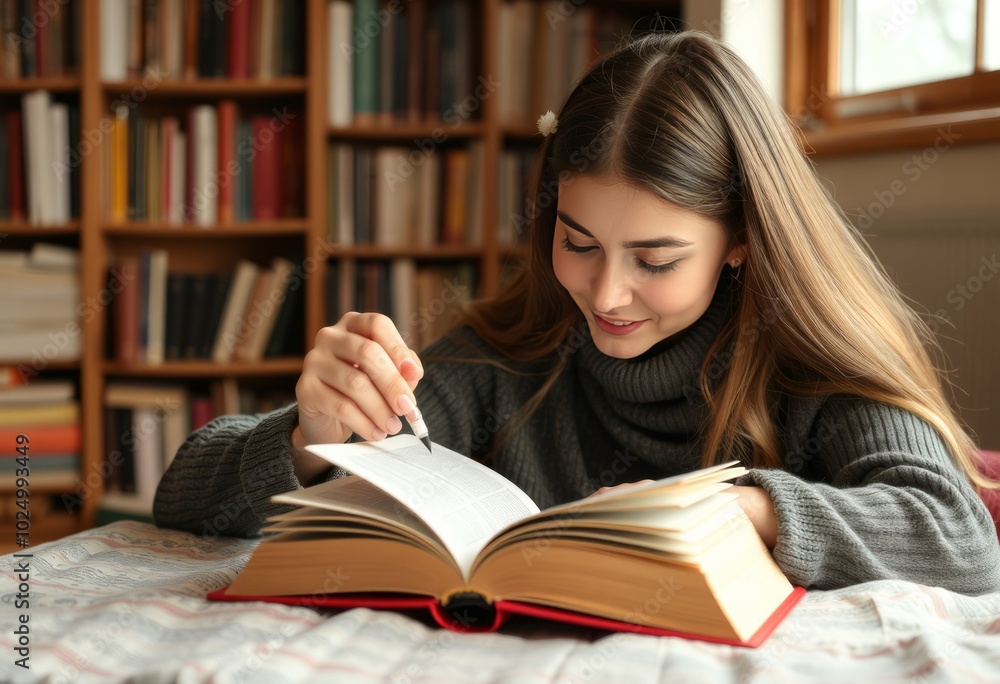 A reader completing a captivating book and feeling fulfilled A reader completing a captivating book and feeling fulfilled