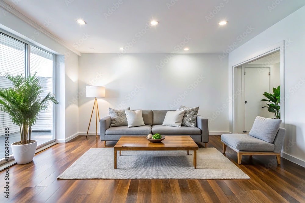 Bright living room with white wall Bright living room with white wall