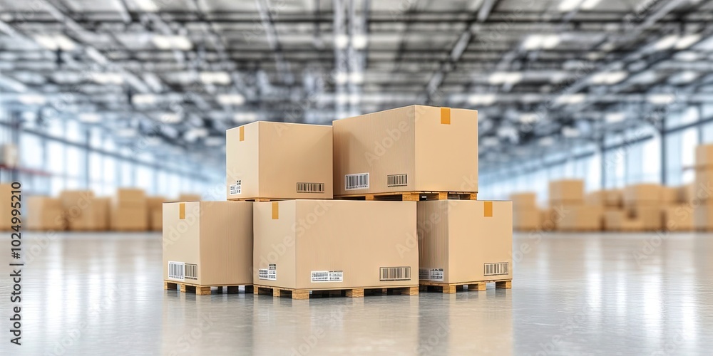 boxes in shipping warehouse boxes in shipping warehouse