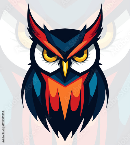 owl mascot logo design vector with modern illustration concept style for badge, emblem and tshirt printing. owl illustration for sport team. photo