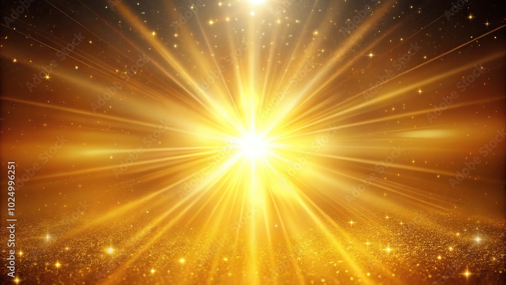 Bright radiant star in sunlit gold sky close-up Bright radiant star in sunlit gold sky close-up