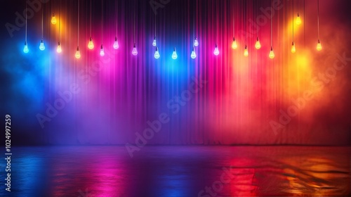 Wallpaper Mural A colorful, multi-colored light show with a dark background Torontodigital.ca