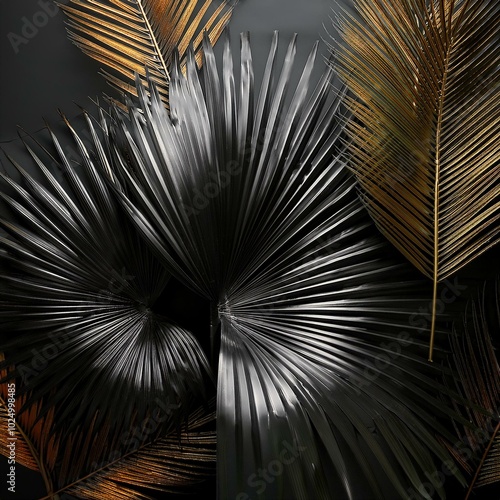 Luxury palm leaves photo