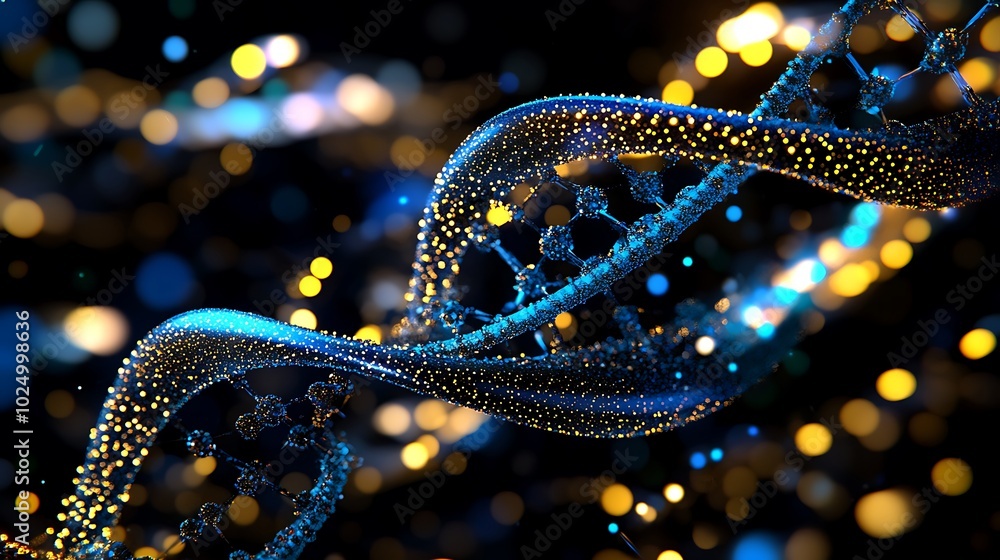 Abstract DNA Helix with Bokeh Lights Abstract DNA Helix with Bokeh Lights