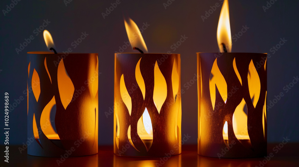 burning candles on a dark background burning candles on a dark background