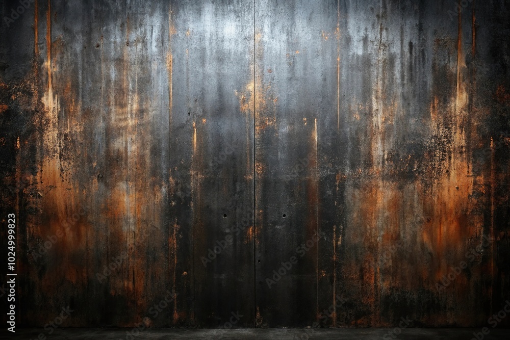 Fototapeta premium Symmetrical black scratched rusty background